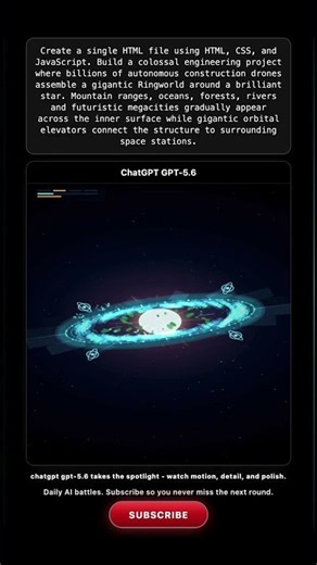 Ringworld Megastructure: ChatGPT vs Gemini vs DeepSeek vs Kimi (HTML/CSS/JS) #aicoding #chatgpt