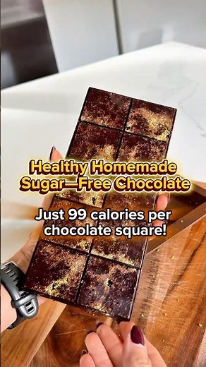 Homemade Sugar-Free Chocolate 🍫 Only 99 Calories! #chocolate #healthyfood #sugarfreerecipe