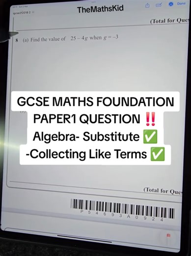 GCSE Maths Foundation: Substitution & Collecting Terms