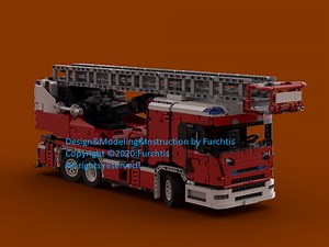 LEGO MOC-60361 Scania L fire engine with turntable ladder full RC (Technic 2020)