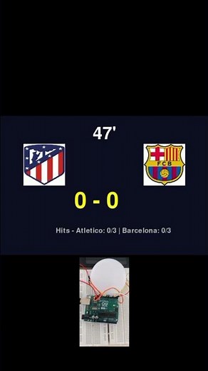 Who Wins?Atletico Madrid vs Barcelona Simulating with Python &Arduino #atletico #barcelona #football