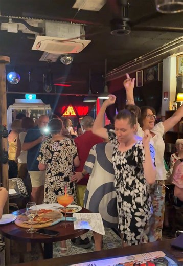 The most wholesome event we have at The Last Supper is with the talented. The awesome. The one and only @Shalom Kaa: Showman! With Bar choir! #barlife #fyp #singer #abba