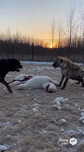Shocking! Guard Dog Attacks Intruder Hyena