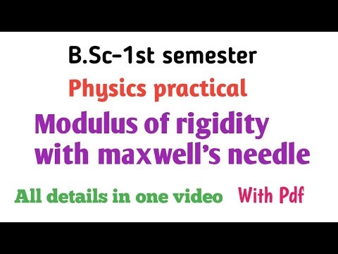 B. sc.-1st semester Physics practical modulus of rigidity maxwell's needle. with pdf