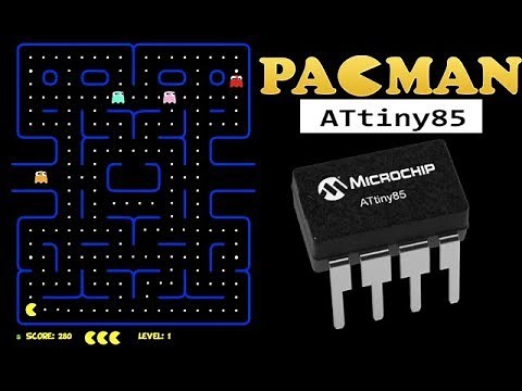 Play Pac-Man on this ATtiny85-based mini game console