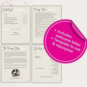 Family Reunion Itinerary Editable Welcome Packet for Family Reunion Printable Information Sheets for Family Reunion Neutral Canva Template - Etsy