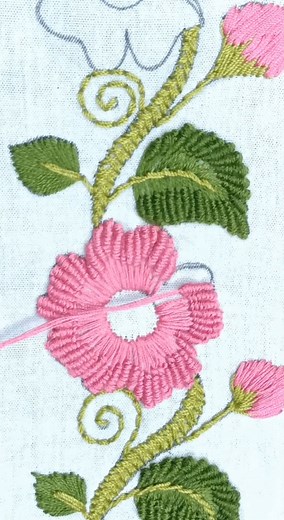 Elegant Flower Embroidery Design by Hand | Stitching Garden