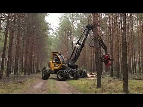 Perfekt für die Durchforstung: Sampo 6-Rad Harvester HR56 mit 10m Kran und SP 461LF Harvesterkopf