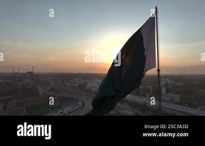 Aerial Video of Peshawar, Pakistan. Bala Hisar Fort Peshawar Pakistan, City Center Drone view sunset Shot. High quality 4k footage