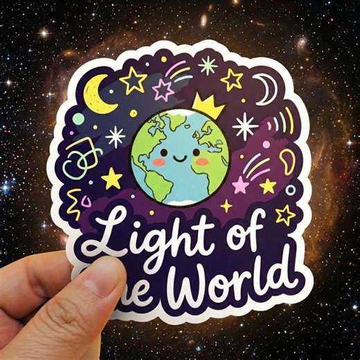 Light of the World Sticker | Cute Earth Space Decal for Laptop & Water Bottle - Etsy