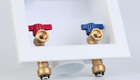 EFIELD Premium Washing Machine (Laundry) Outlet Box, 1/2-inch Pex Crimp Connection, Center Drain With Stainless Steel Water Hammer Arrestor,(WM028)