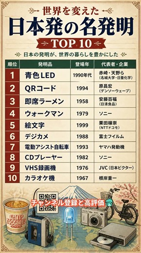 世界を変えた日本発の名発明 TOP 10