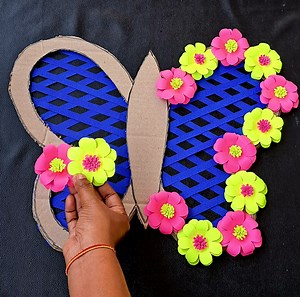 14K views · 56 reactions | DIY butterfly paper flower wall hanging #diy #butterfly #papercraft #craft #wallhanging #homedecor | Creative ViNii | Facebook