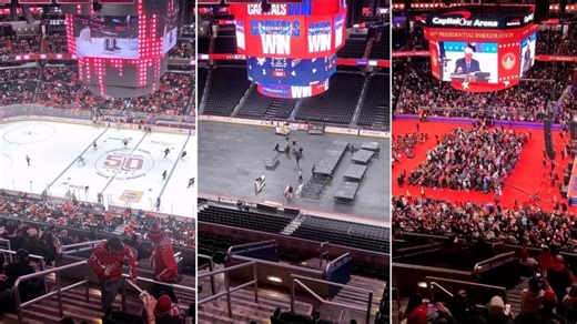 From Hockey games to Trump's second inauguration, a timelapse video shows the transitions between a multitude of events at Capital One Arena. | USA TODAY