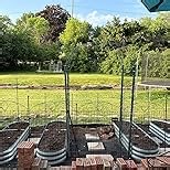 4 Panels No Dig Tall Garden Fence with Gate – 48" H X 10.5' L Rustproof Metal Dog Fence Outdoor for Yard, Decorative Animal Barrier Fence for Pet, Garden Border, Patio, Flower | Temporary Fencing