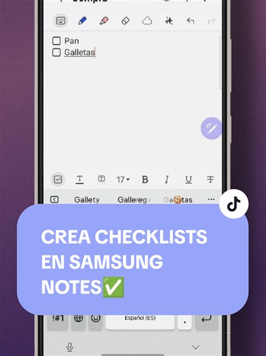 ¿Sabías que Samsung Notes tiene una función oculta que te va a salvar el día? 📝 Se trata de los Checklists, una herramienta súper sencilla pero extremadamente útil para organizar tu rutina de forma interactiva. ¡Es el truco definitivo para los amantes de la productividad! 🚀 Para activarlo, solo tienes que abrir una nota nueva y pulsar el icono del