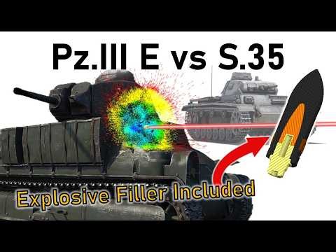 TANK DOOR-KNOCKER vs FRENCH TANK | 3.7cm Panzer III vs S.35 | Armour Penetration Simulation