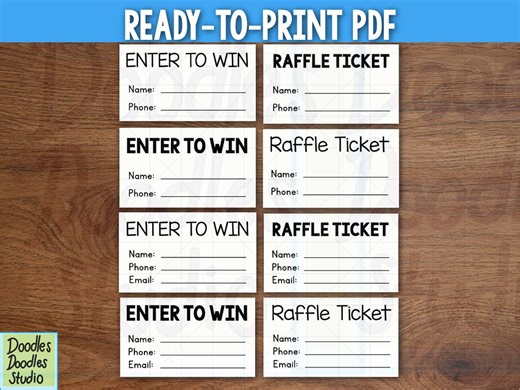 Printable Raffle Tickets (digital Download) - Etsy Australia
