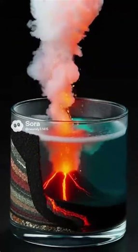An Underwater Volcano Erupts Inside a Glass Cup