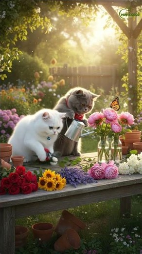 Mimi & Coco create a stunning flower arrangement! 🦋✨