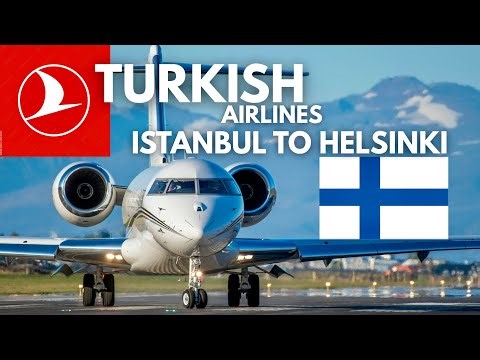 🇫🇮Turkish Airlines Flight from Istanbul to Helsinki | Full Journey + Helsinki Airport Walk Tour