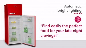 ARCTIC CHEF ACFR1055-BLACK, Retro 2 Door Apartment Size Refrigerator with Freezer, 10, Black, cu ft