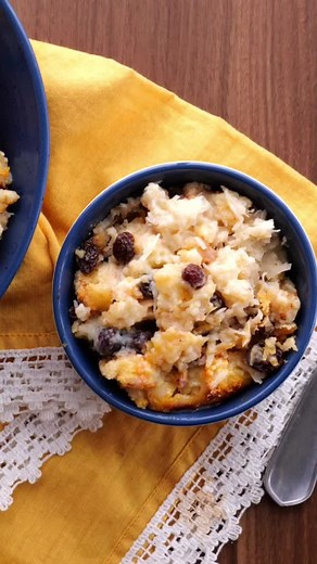 5.7K views · 90 reactions | This old fashioned bread pudding recipe is sweetly spiced and filled with raisins, coconut, and tasty buttermilk biscuits. Talk about a bowl of honest-to-goodness comfort! ❤ Recipe: https://www.southernplate.com/honest-to-goodness-old-fashioned-bread-pudding/ | Southern Plate | Facebook
