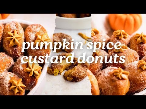 Pumpkin Spice Filled Donuts with Pumpkin Custard