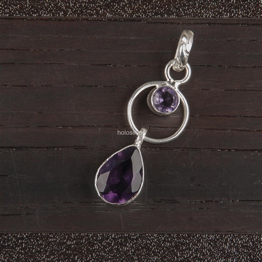 AFRICAN AMETHYST Handmade Pendant 925 Sterling Silver February Birthstone Jewelry - Etsy