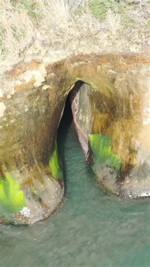 The Secret Caves Under Depoe Bay! 🤫🌊 #shorts