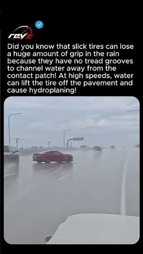 Why you should never drive on slicks in the rain. Car facts pt. 58 🌧️ #tires #safety #carfacts
