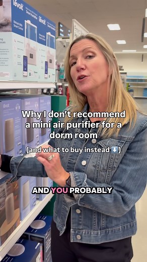 So what should you buy? When it comes to air purifiers, it really comes down to square footage. Most dorm rooms are in the 150 to 200 square foot range (there are exceptions!), and you want an air purifier that exchanges the air 4 to 5 times per hour. I know the Minis are tempting - the price point is attractive, and some come in really cute colors - but a Mini simply cannot keep up with that exchange rate. You really need to look for one that is rated to handle your actual room size at that exc