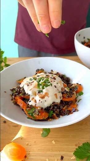 Lentils, Carrots, Tahini Sauce ❤️🤤 Lentil Carrot Salad Tahini Sauce