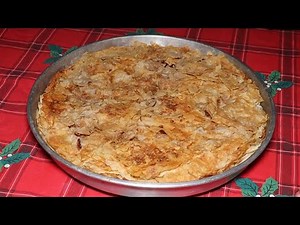 Albanian traditional pie (burek) with beans