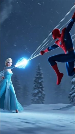 Elsa VS spider man fight 💥 (Elsa, spider man) #shorts #elsa #spiderman