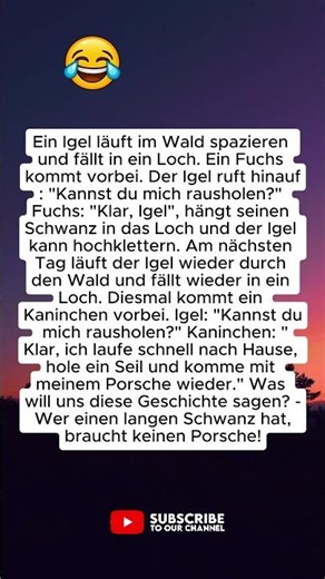 Der Igel, der Fuchs und die große Lebensweisheit 🦔😂