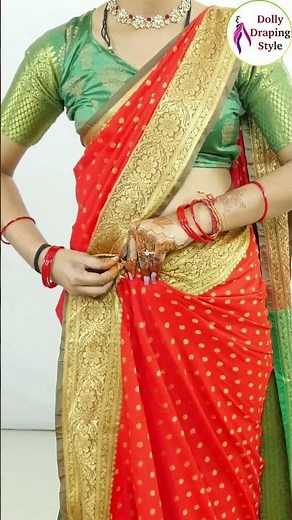 Heavy silk Saree draping Easiest Step-by-Step for Beginners #saree #drape #fashion