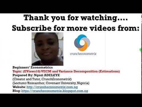 (EViews10):Estimate VECM, Forecast Error Variance Decomposition #var #vecm #fevd #Johansen