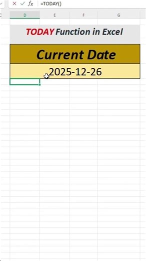 TODAY FUNCTION FORMULA IN EXCEL. #excel
