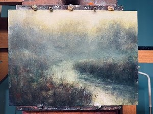 Creating a painting with aerial perspective using glazes in acrylics - Painting demonstrations