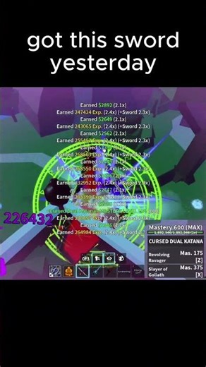 Got 600 mastery one this sword in 1 day!
