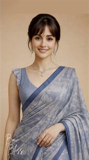 🔹Elegant Bow Back Cotton Saree Blouse | Trendy Sleeveless V-Neck Blouse Design 2026 🤍✨ #cottonblouse