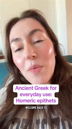 Plato – For Girls! on Instagram: "How to use Homeric epithets in your everyday speech! Being pretentious with literary features of Ancient Greek epic poetry 🙆🏻‍♀️🪽❤️‍🔥 #ancientgreek #homer Iliad, odyssey, Achilles"