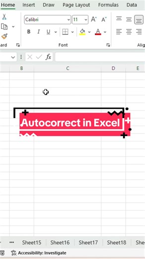 Autocorrect in Excel