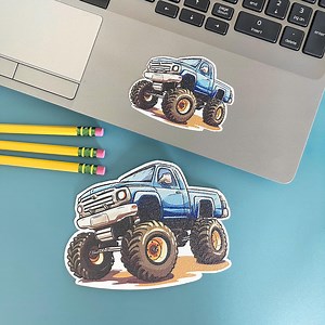 Monster Truck Decals 2pack | Textured Decal | Removable | Laptop Identification | Notebook Sticker - Etsy