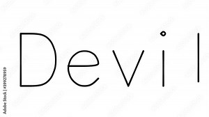 Devil Handwritten Text Animation in Various Sans-Serif Fonts and Weights Stock Video