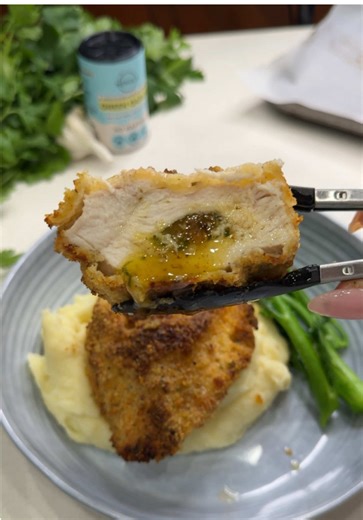 Delicious Chicken Kiev with Mingle Greek Garlic