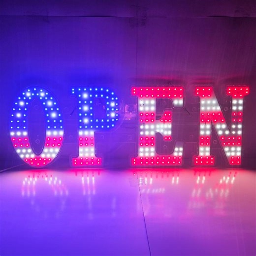 EPL OPEN Us Flag, LED 2G Blinking Sign, Eye-catching, Super Bright, 10"x30", Remote Control & Business Decor - High Visibility Shop Display - Etsy