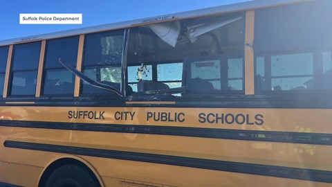 Four kids hurt after cement truck crashes into King's Fork Middle School bus in Suffolk