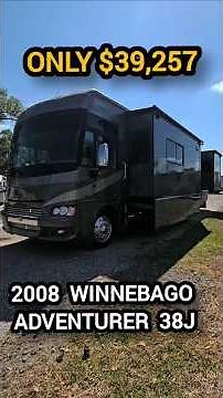 Crazy Low Price only $39,257. 2008 Winnebago 38FT Class A for sale. Low miles only 73k. 3 slides.
